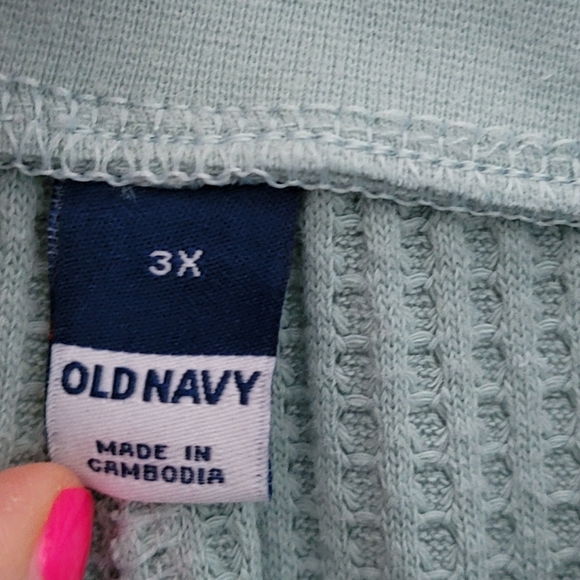 Womens Old Navy High Waisted Waffle Knit Blue Joggers Pajamas Size 3X - Picture 2 of 2